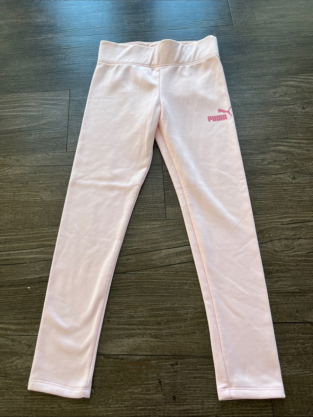 Puma Girls' Pale Pink Logo Leggings Size Large 10/12